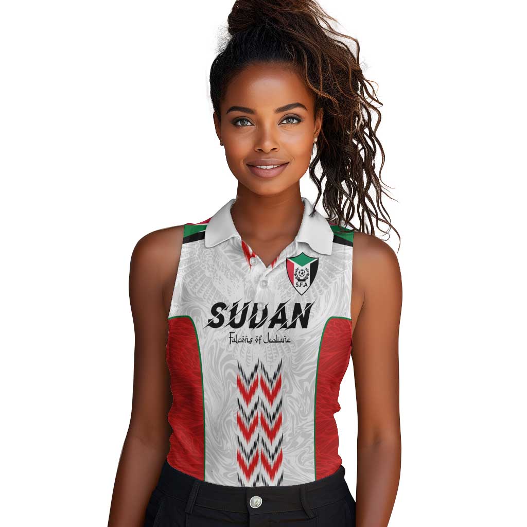 Custom Sudan Football Women Sleeveless Polo Shirt Wings of Victory - Go Falcons of Jediane