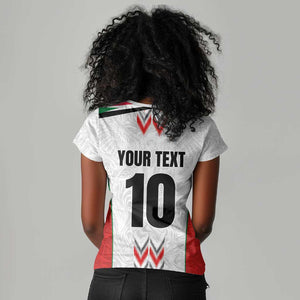 Custom Sudan Football Women V-Neck T-Shirt Wings of Victory - Go Falcons of Jediane