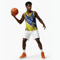 Curacao National Football Custom Basketball Jersey Abstract Sharp Wave Pattern Sporty Style with Map