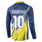 Curacao National Football Custom Button Sweatshirt Abstract Sharp Wave Pattern Sporty Style with Map