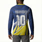 Curacao National Football Custom Button Sweatshirt Abstract Sharp Wave Pattern Sporty Style with Map