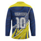 Curacao National Football Custom Hockey Jersey Abstract Sharp Wave Pattern Sporty Style with Map