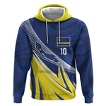 Curacao National Football Custom Hoodie Abstract Sharp Wave Pattern Sporty Style with Map