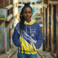 Curacao National Football Custom Hoodie Abstract Sharp Wave Pattern Sporty Style with Map