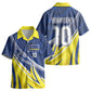 Curacao National Football Custom Kid Hawaiian Shirt Abstract Sharp Wave Pattern Sporty Style with Map LT03