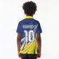 Curacao National Football Custom Kid Polo Shirt Abstract Sharp Wave Pattern Sporty Style with Map