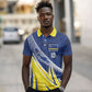 Curacao National Football Custom Polo Shirt Abstract Sharp Wave Pattern Sporty Style with Map