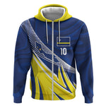 Curacao National Football Custom Zip Hoodie Abstract Sharp Wave Pattern Sporty Style with Map