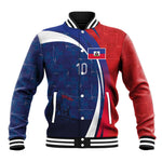 Haiti Football Custom Baseball Jacket Abstract Graphic Style Patriotic