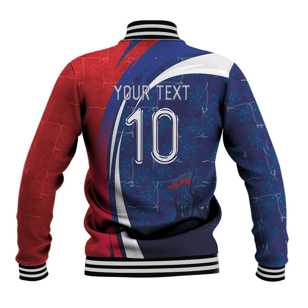 Haiti Football Custom Baseball Jacket Abstract Graphic Style Patriotic