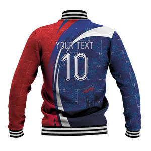 Haiti Football Custom Baseball Jacket Abstract Graphic Style Patriotic