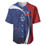 Haiti Football Custom Baseball Jersey Abstract Graphic Style Patriotic
