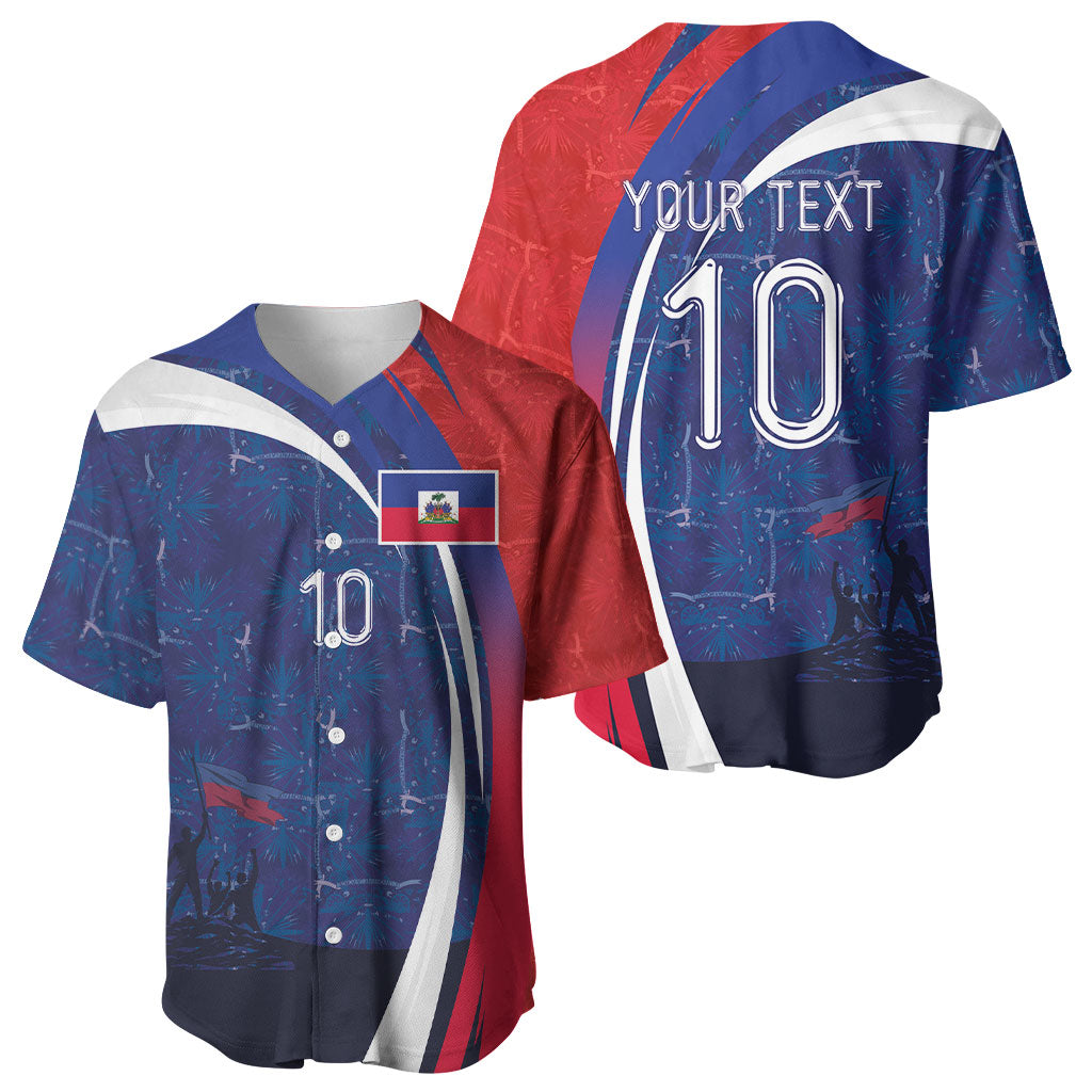 Haiti Football Custom Baseball Jersey Abstract Graphic Style Patriotic