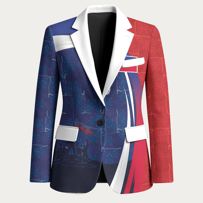 Haiti Football Custom Blazer Abstract Graphic Style Patriotic