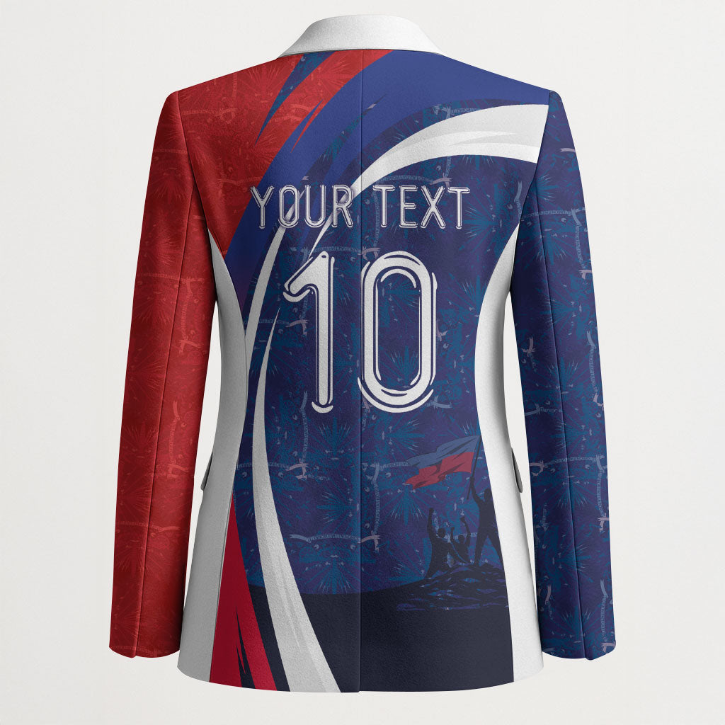 Haiti Football Custom Blazer Abstract Graphic Style Patriotic