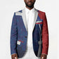 Haiti Football Custom Blazer Abstract Graphic Style Patriotic
