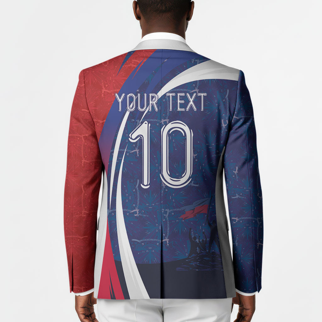 Haiti Football Custom Blazer Abstract Graphic Style Patriotic