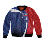 Haiti Football Custom Bomber Jacket Abstract Graphic Style Patriotic
