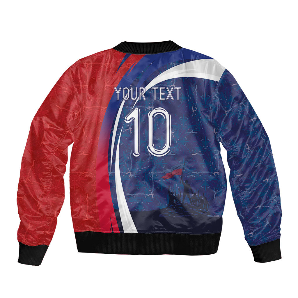 Haiti Football Custom Bomber Jacket Abstract Graphic Style Patriotic