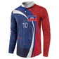 Haiti Football Custom Button Sweatshirt Abstract Graphic Style Patriotic