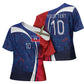 Haiti Football Custom Cross Shoulder Shirt Abstract Graphic Style Patriotic