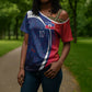 Haiti Football Custom Cross Shoulder Shirt Abstract Graphic Style Patriotic