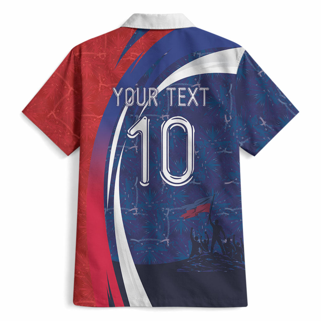 Haiti Football Custom Hawaiian Shirt Abstract Graphic Style Patriotic