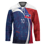 Haiti Football Custom Hockey Jersey Abstract Graphic Style Patriotic