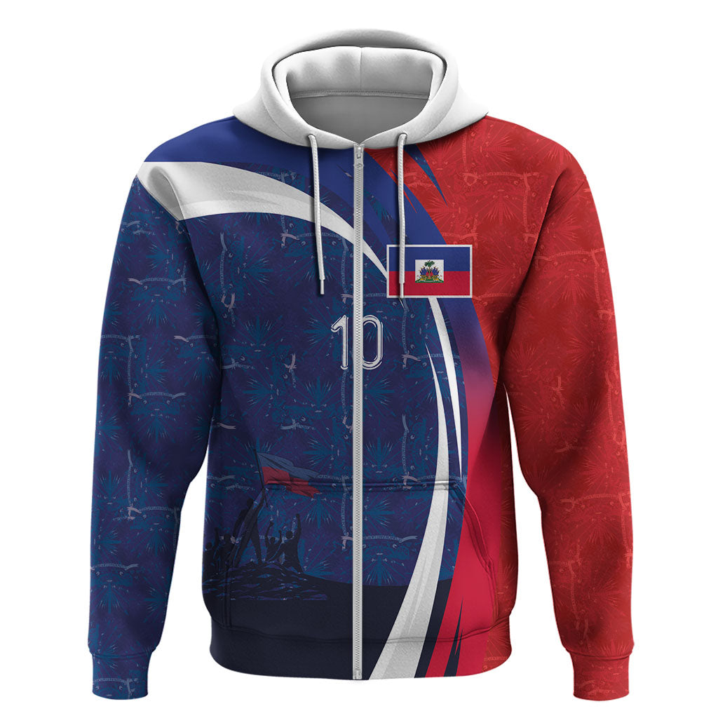 Haiti Football Custom Hoodie Abstract Graphic Style Patriotic