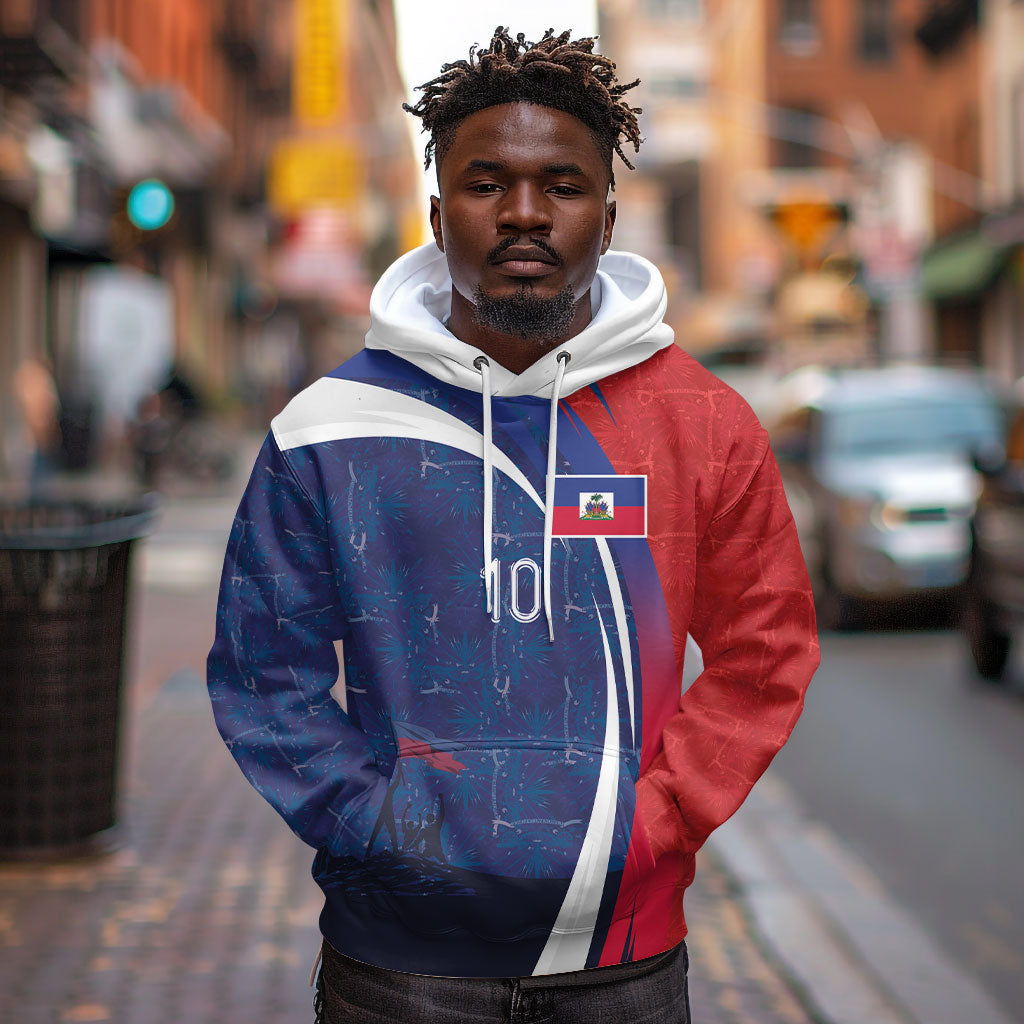 Haiti Football Custom Hoodie Abstract Graphic Style Patriotic