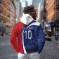 Haiti Football Custom Hoodie Abstract Graphic Style Patriotic