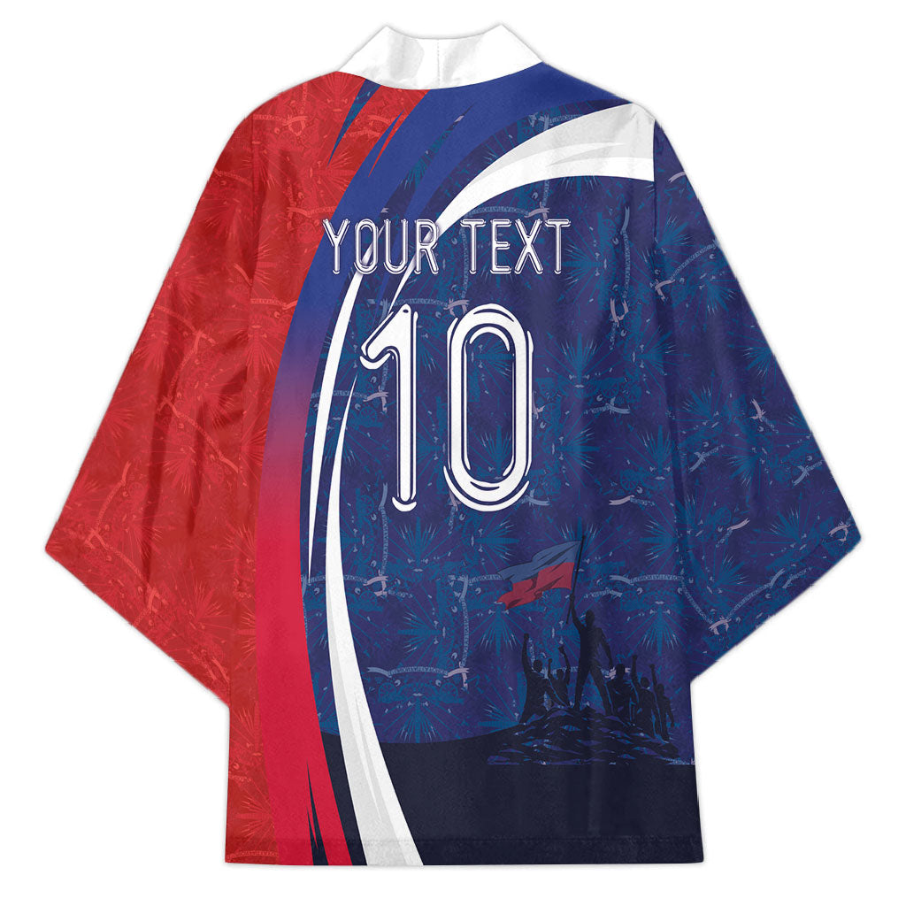 Haiti Football Custom Kimono Abstract Graphic Style Patriotic