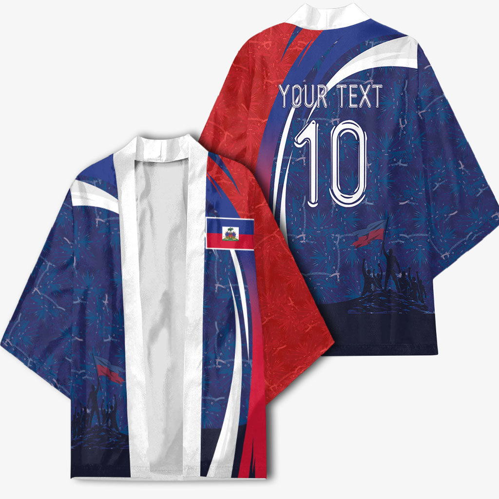 Haiti Football Custom Kimono Abstract Graphic Style Patriotic