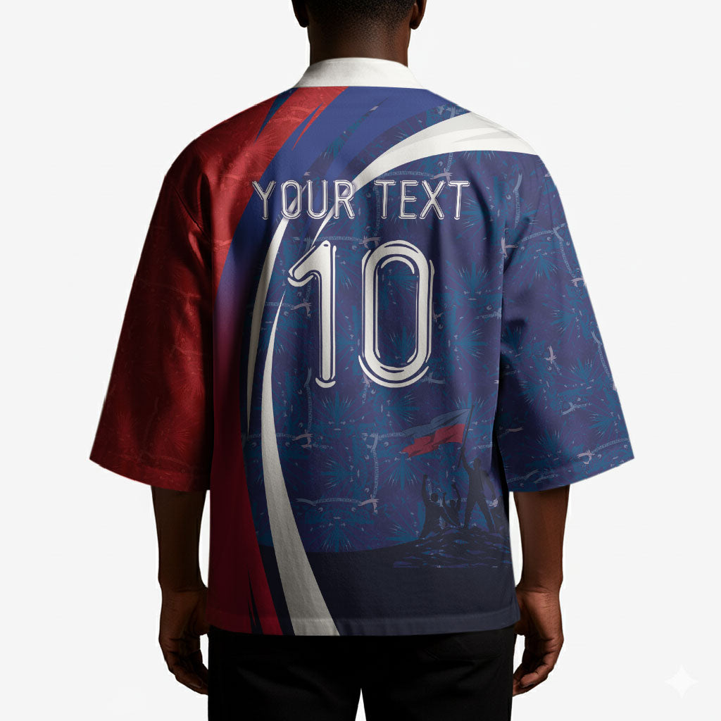 Haiti Football Custom Kimono Abstract Graphic Style Patriotic