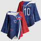 Haiti Football Custom Kimono Sleeve Blouse Abstract Graphic Style Patriotic