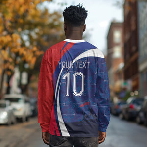 Haiti Football Custom Long Sleeve Shirt Abstract Graphic Style Patriotic