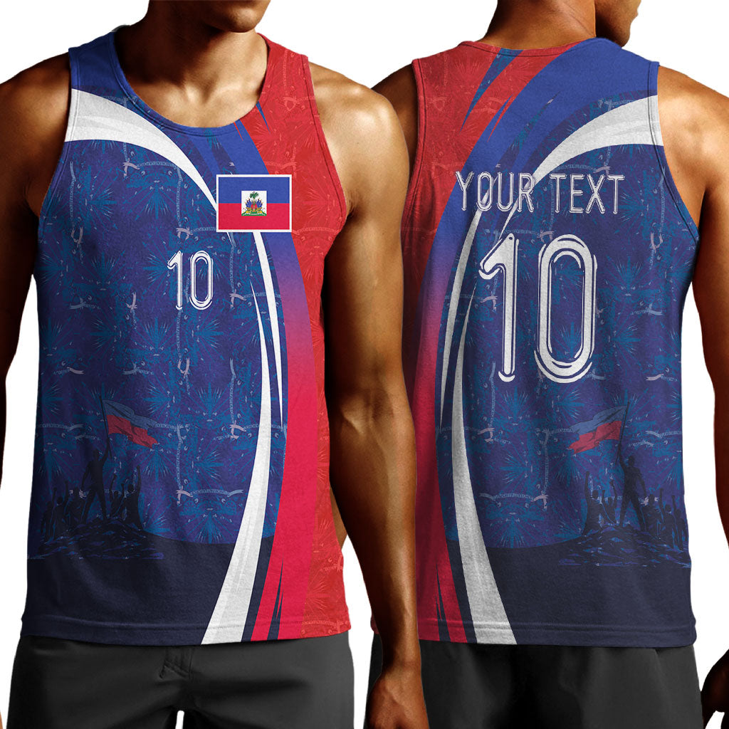 Haiti Football Custom Men Tank Top Abstract Graphic Style Patriotic