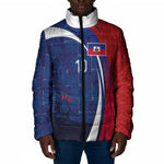 Haiti Football Custom Padded Jacket Abstract Graphic Style Patriotic
