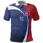 Haiti Football Custom Polo Shirt Abstract Graphic Style Patriotic