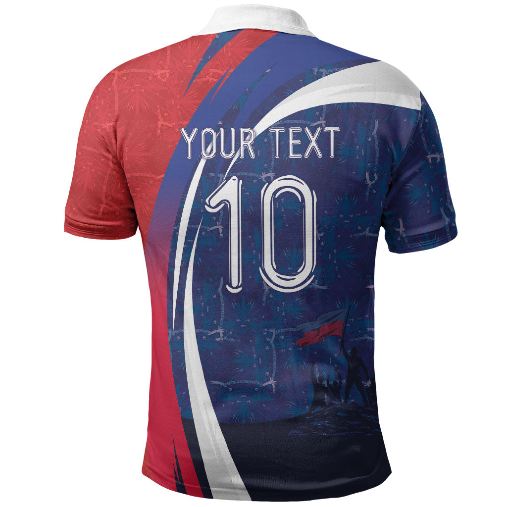 Haiti Football Custom Polo Shirt Abstract Graphic Style Patriotic