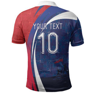 Haiti Football Custom Polo Shirt Abstract Graphic Style Patriotic