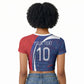 Haiti Football Custom Raglan Cropped T shirt Abstract Graphic Style Patriotic