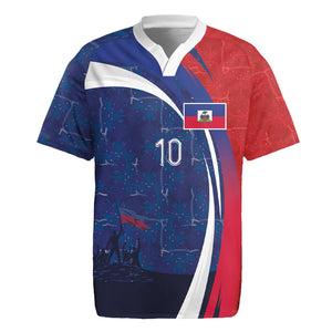 Haiti Football Custom Rugby Jersey Abstract Graphic Style Patriotic