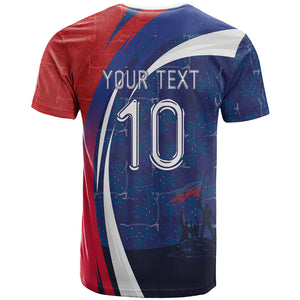 Haiti Football Custom T shirt Abstract Graphic Style Patriotic