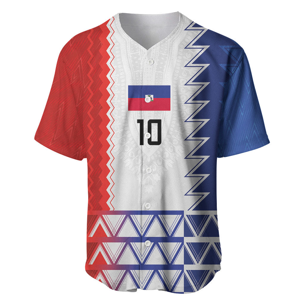 Haiti Football Custom Baseball Jersey Tribal African Abstract Graphic