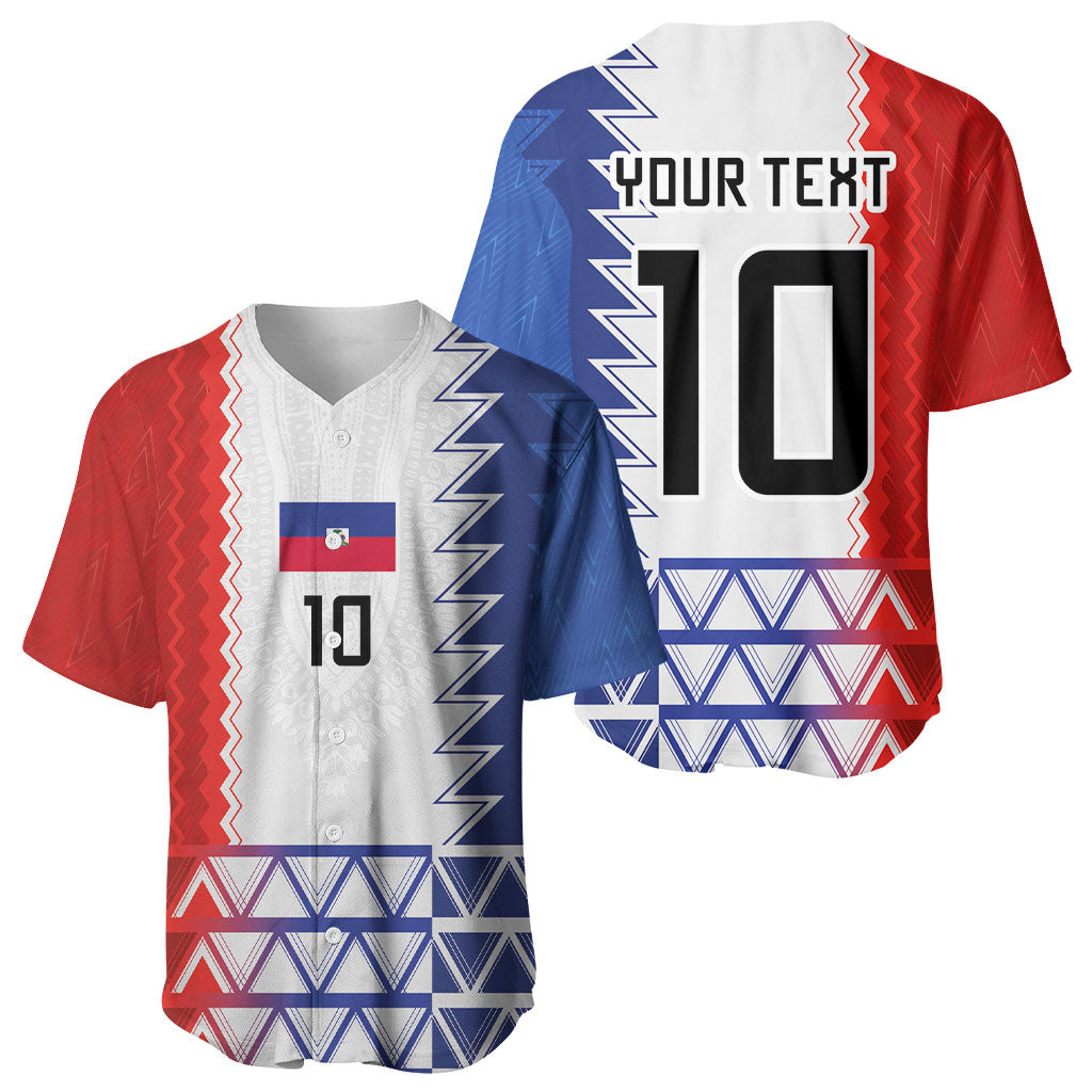 Haiti Football Custom Baseball Jersey Tribal African Abstract Graphic