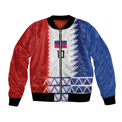 Haiti Football Custom Bomber Jacket Tribal African Abstract Graphic