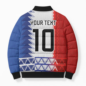 Haiti Football Custom Bomber Puffer Jacket Tribal African Abstract Graphic