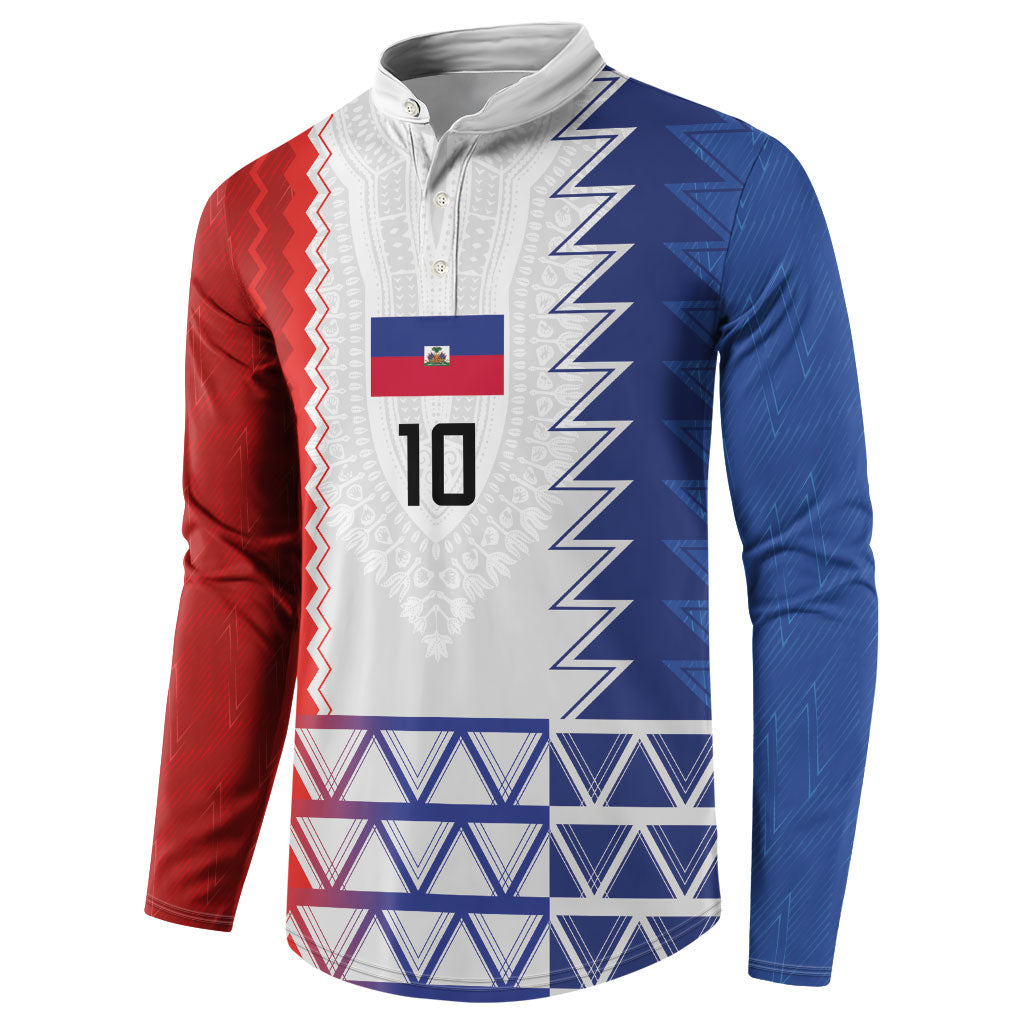 Haiti Football Custom Button Sweatshirt Tribal African Abstract Graphic