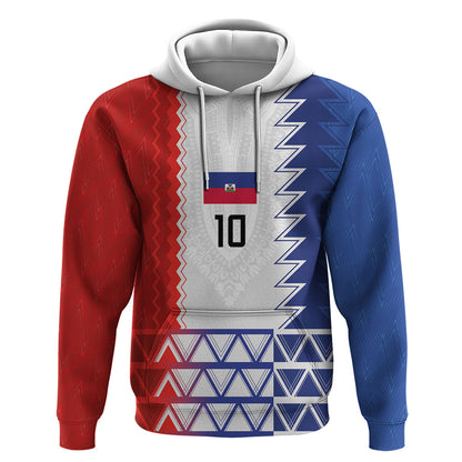 Haiti Football Custom Hoodie Tribal African Abstract Graphic